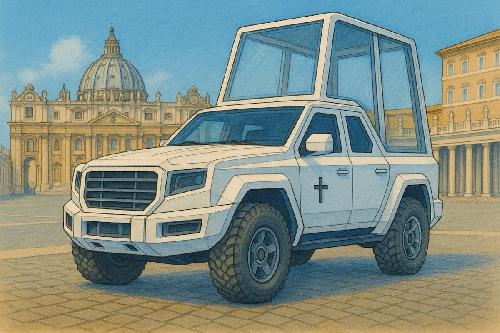 La Papamobile sul palco