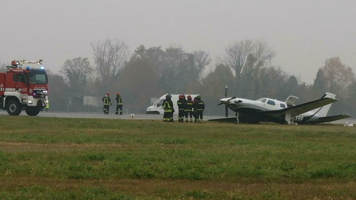 aereo esce fuori pista a treviso