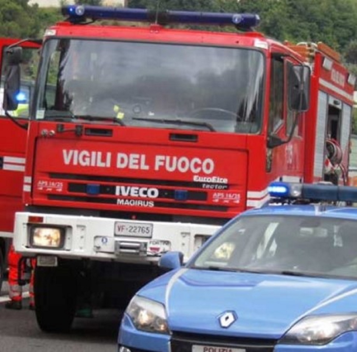 Intervento dei vigili del fuoco