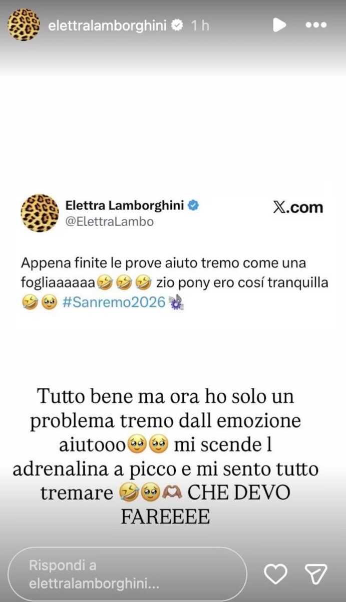 Elettra Lamborghini in abito nero