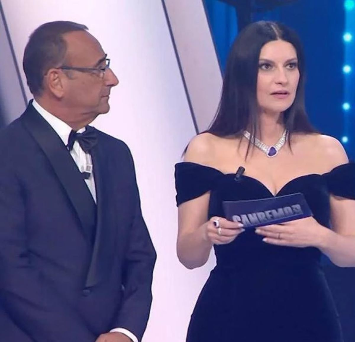 Sanremo Laura Pausini e Carlo Conti