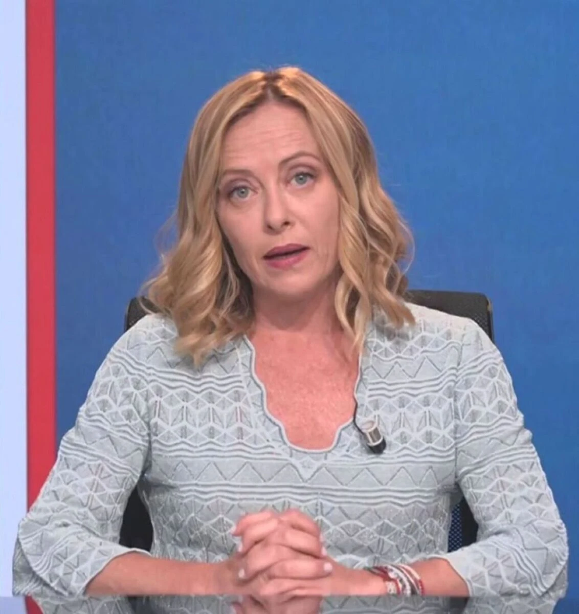 Giorgia Meloni durante il discorso