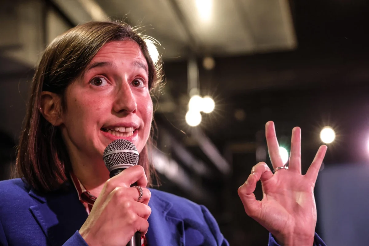 Elly Schlein durante l’incontro ‘Parte da noi’ nel quale ha annunciato la sua candidatura alla guida del Pd, Roma, 04 dicembre 2022. ANSA/GIUSEPPE LAMI