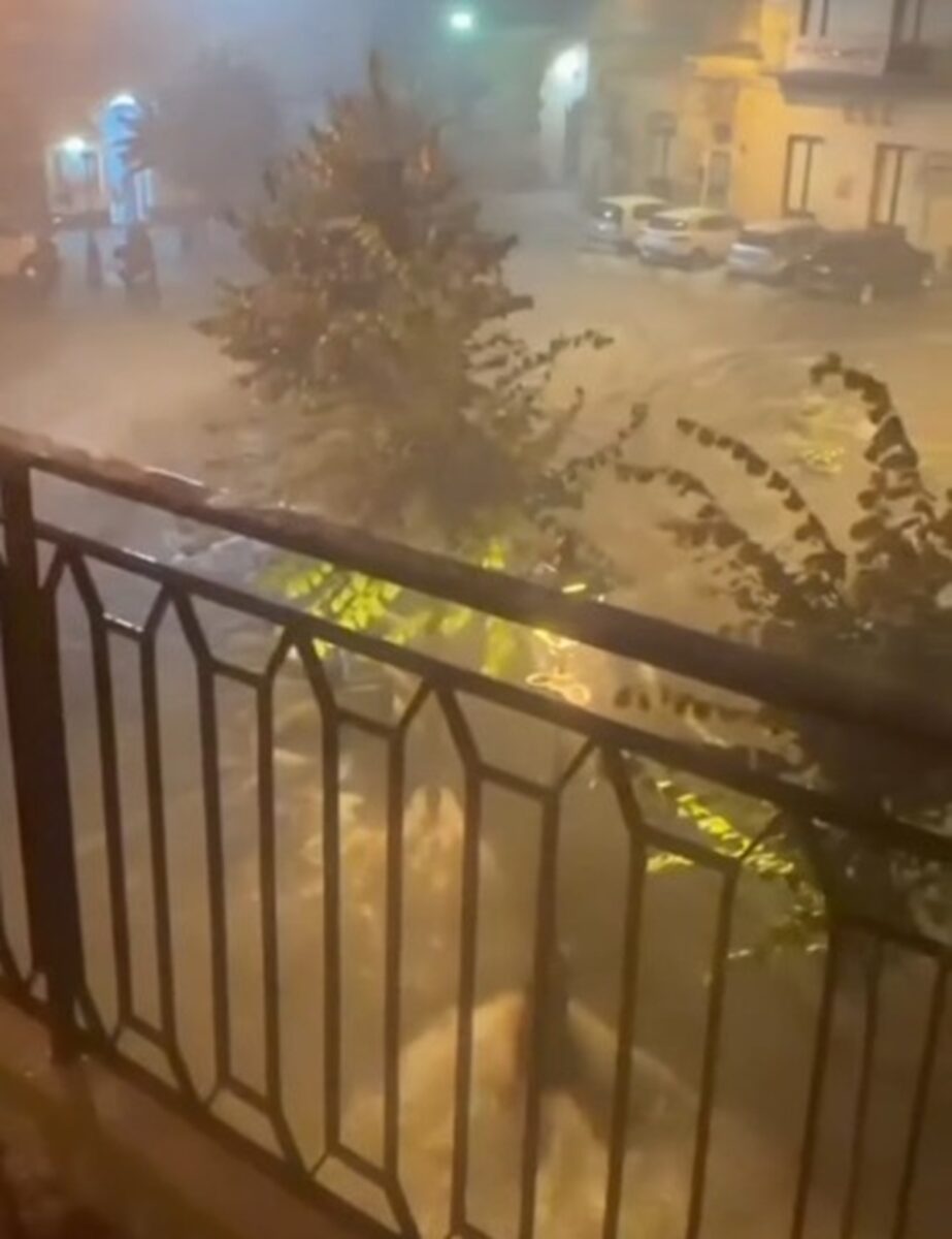 Strade allagate in Sicilia orientale