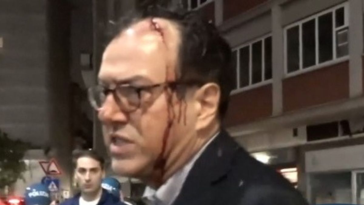 Angelo De Simone durante gli scontri