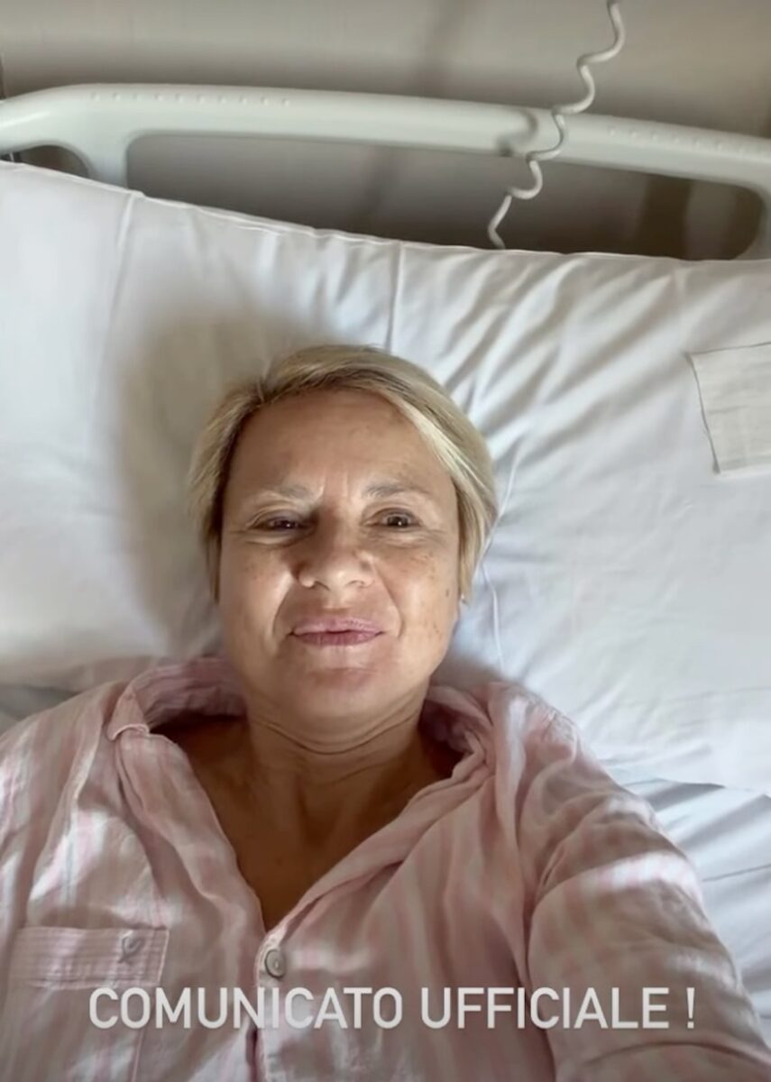 Antonella Elia durante il periodo post-operatorio
